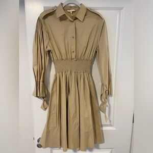 Maje Smocked Waist Shirtdress
